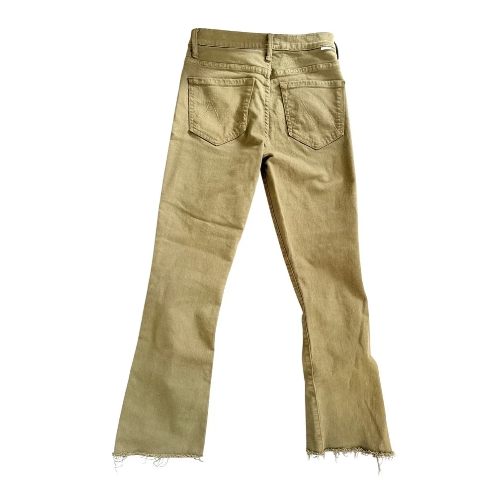 MOTHER The Insider Crop‎ Step Fray Jeans Fir Green 1157-753 Olive Size 26